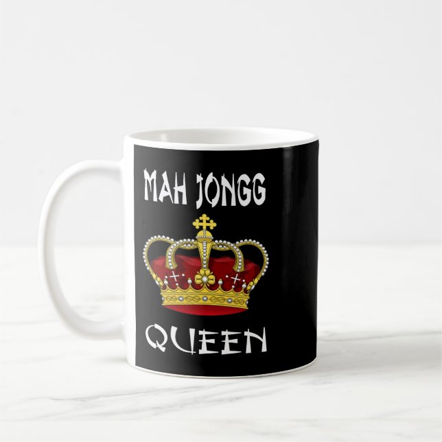Cute Mahjong Queen Fun Chinese Jewish Game apparel Coffee Mug (Left)