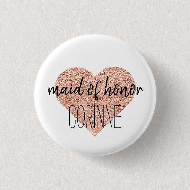 Cute Maid of Honour Button (Front)