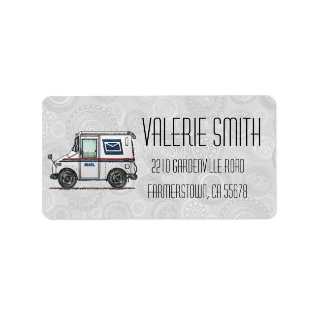Cute Mail Truck Label (Front)
