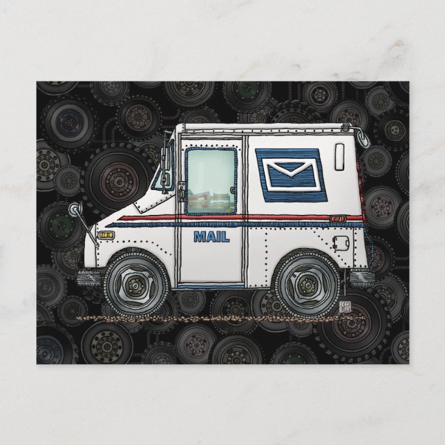 Cute Mail Truck Postcard (Front)