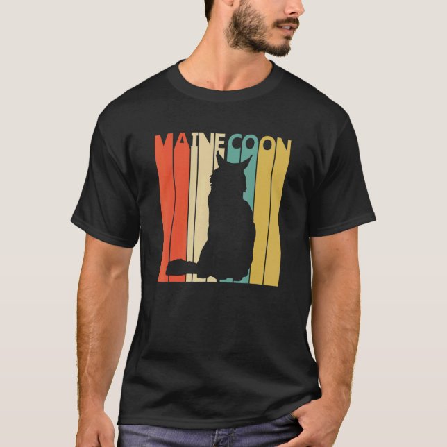 Cute Maine Coon Cat T-Shirt (Front)