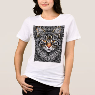Cute Maine Coon Cat Tri-Blend Shirt