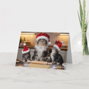 Cute Maine Coon Christmas Cookies Card