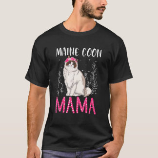 Cute Maine Coon  Funny Main Coon Mama   Womens Mot T-Shirt