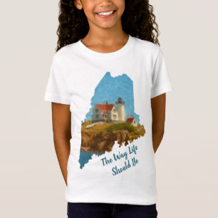 Cute Maine Saying Nubble Lighthouse Girl's T-Shirt