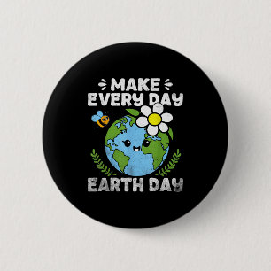 Cute make everyday earth day kids 6 cm round badge
