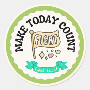 Cute 'Make Today Count' Motivational Classic Round Sticker