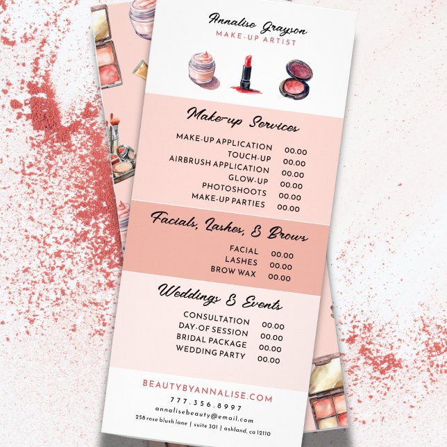 Cute Make Up Artist Product and Service Menu (Creator Uploaded)