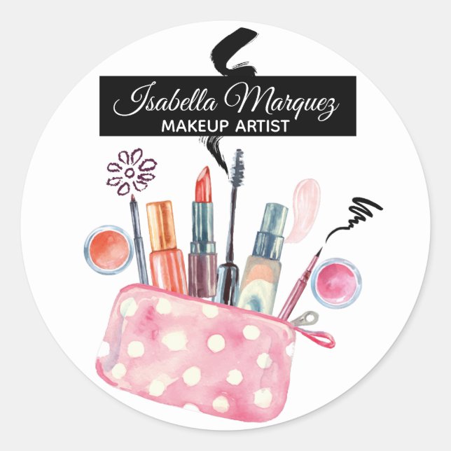 Cute Makeup Artist Bag Sticker (Front)