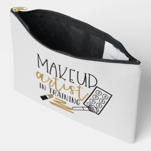 Cute makeup artist training word art  accessory pouch