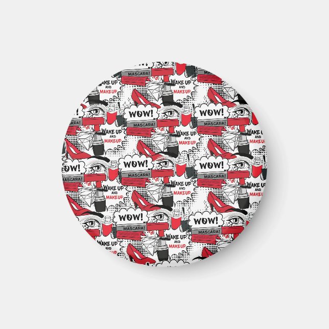 Cute Makeup Girl – kawaii Beauty and Glam Fashion Magnet (Front)