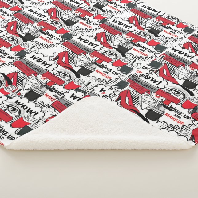 Cute Makeup Girl – kawaii Beauty and Glam Fashion Sherpa Blanket (3/4)