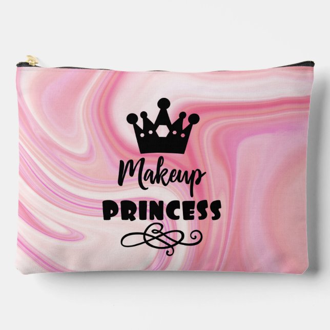 Cute Makeup Princess word art Accessory Pouch (Front)