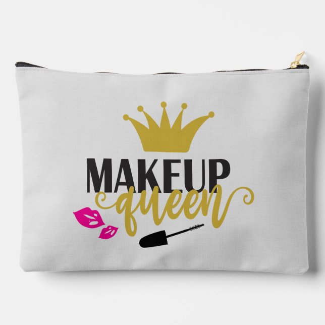 Cute Makeup Queen word art  Accessory Pouch (Back)