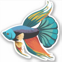 Cute Male Beta Fish Cartoon Charactor