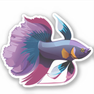 Cute Male Beta Fish Cartoon Charactor