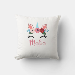 Cute Malia Magical Floral Unicorn For Girls T-Shir Cushion