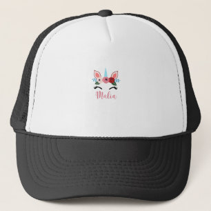 Cute Malia Magical Floral Unicorn For Girls T-Shir Trucker Hat