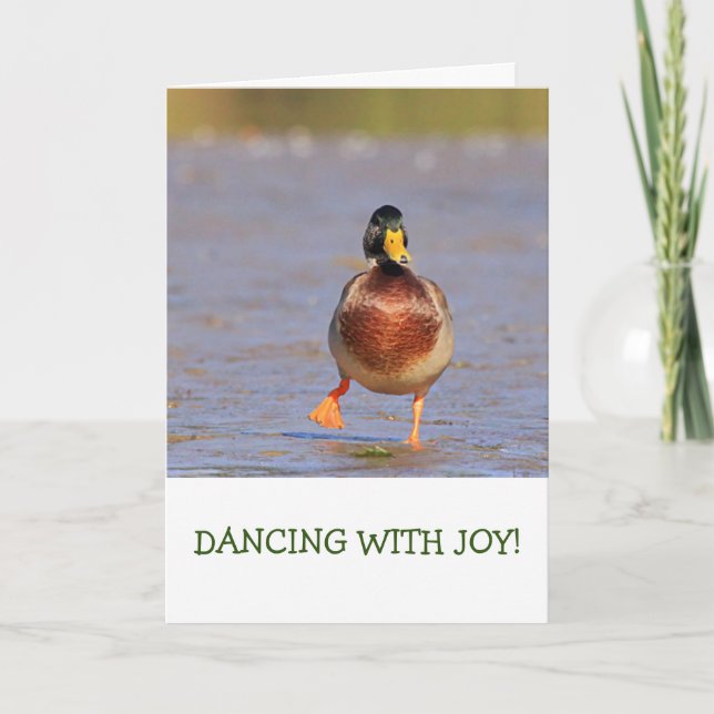Cute Mallard Duck Nature Birthday Card (Front)