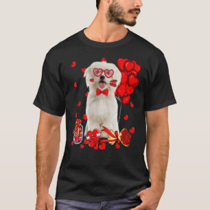 Cute Maltese Dog Funny Heart Valentine's Day Dog M T-Shirt