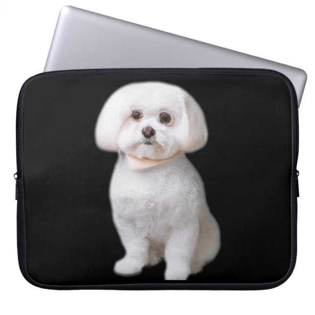 Cute Maltese Dog Laptop Sleeve (Front)