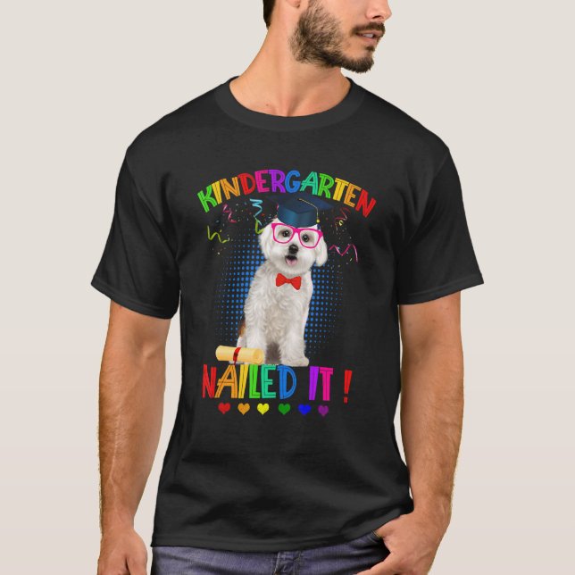 Cute Maltese Graduation Class Of 22 Kindergarten N T-Shirt (Front)
