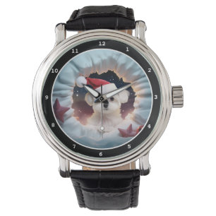 Cute Maltese Puppy Christmas Scene Image Watch