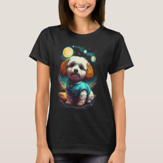 Cute Maltipoo Dog Pop Art Colourful Design Poodle T-Shirt