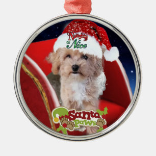 Cute Maltipoo puppy Christmas Ornament