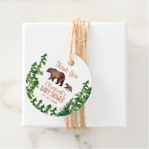 Cute Mama Baby Bear Thank You Favour Tags
