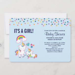 Cute Mama & Baby Unicorn Magical Baby Shower Invitation
