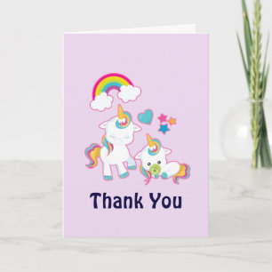 Cute Mama & Baby Unicorn Magical Thank You Card
