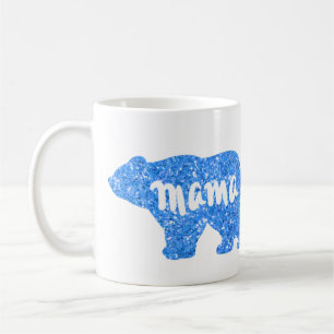 Cute Mama bear blue sparkle design for her Coffee Mug