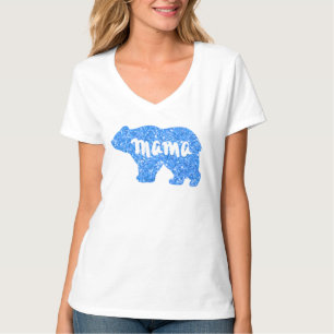 Cute Mama bear blue sparkle design for her T-Shirt