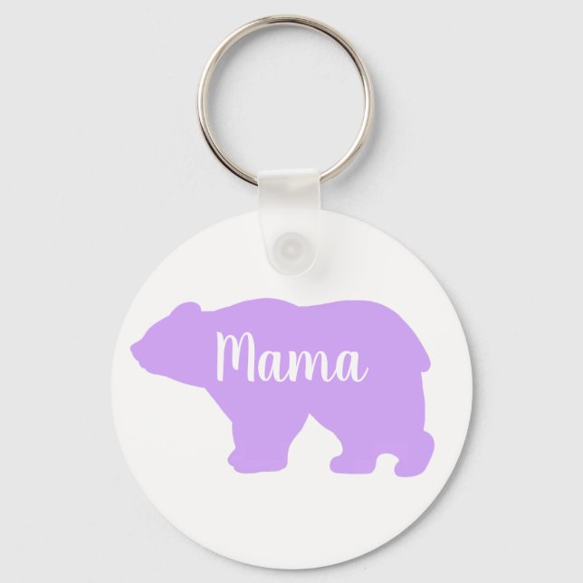 Cute Mama bear design mothers day gift Key Ring (Front)
