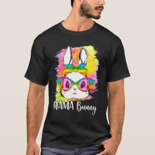 Cute Mama Bunny Face Glasses Headband Easter Day W T-Shirt
