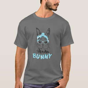 Cute Mama Bunny Face Glasses Headband Easter Women T-Shirt