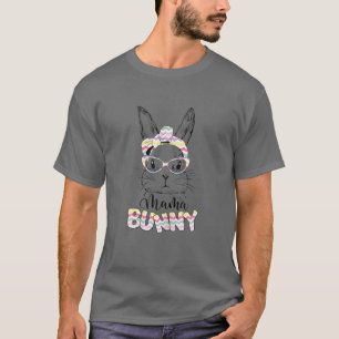 Cute Mama Bunny Face Glasses Headband Easter Women T-Shirt