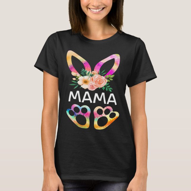 Cute Mama Bunny Tie Dye Print  Family Easter Day M T-Shirt (Front)