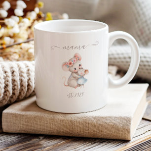Cute Mama Established Boho Watercolor Mice Coffee Mug