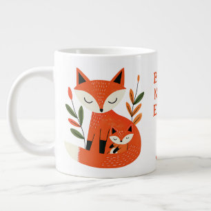 Cute Mama Fox& Baby Cub Best Mom Ever Mother's Day Large Coffee Mug