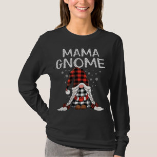 Cute Mama Gnomes check red Plaid pattern Christmas T-Shirt