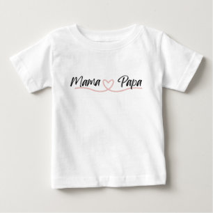 Cute Mama Papa with Heart Baby T-shirt