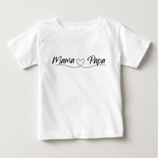 Cute Mama Papa with Heart Baby T-shirt