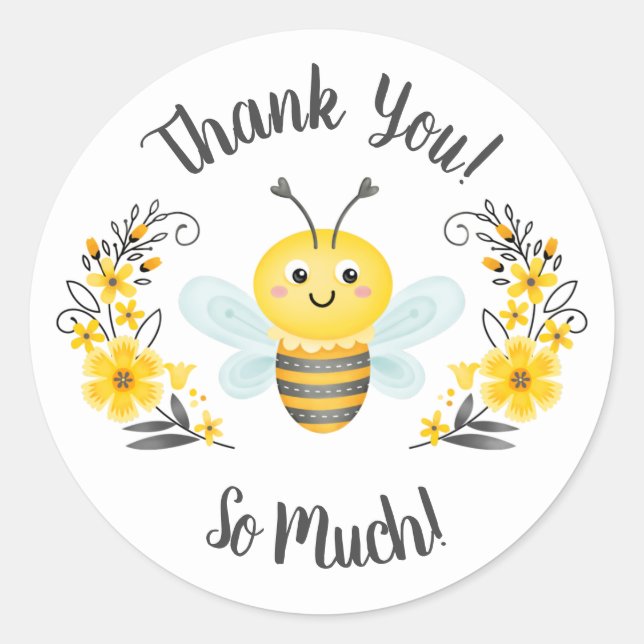 Cute Mama to Bee Baby Shower Thank You Sticker (Front)