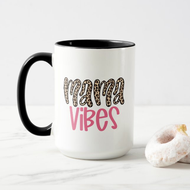 Cute Mama Vibes New Mother Baby Shower Gift Mug (With Donut)