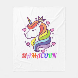 Cute Mamacorn Unicorn Mum Birthday Outfit Rainbow Fleece Blanket
