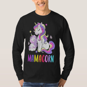 Cute Mamacorn Unicorn Mum Birthday Outfit Rainbow T-Shirt