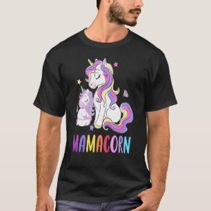 Cute Mamacorn Unicorn Mum Birthday Outfit Rainbow T-Shirt