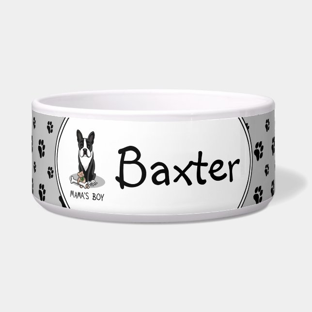 Cute Mama's Boy Boston Terrier (black) (Front)